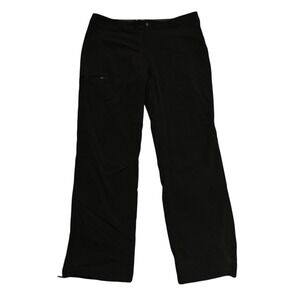 LL Bean Women's Water-Repellent Trail Pants, Mid-Rise Straight-Leg Black Size 12